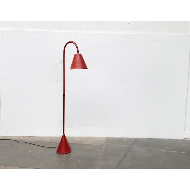 Rare mid century standing lamp from Valenti. This draft is often attributed to the French designer Jacques Adnet. But that...