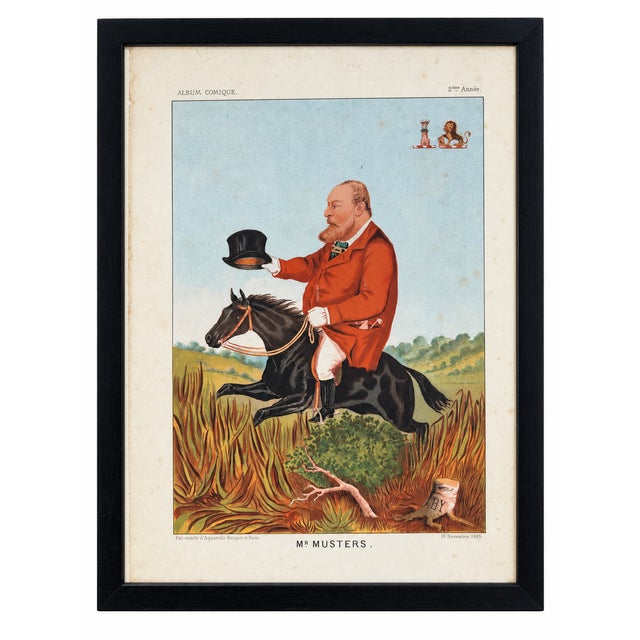 Antoine Bisetzky, Suite of 8 French Equestrian Album Comique, 1885, Chromolithograph For Sale - Image 9 of 10