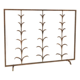 Tobacco Lily Stems Fireplace Screen Iron For Sale
