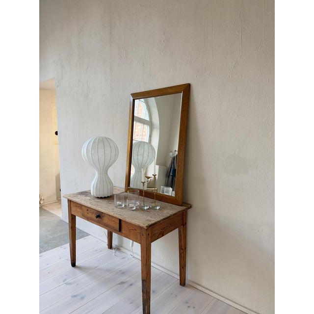 Vintage Oak and Crystal Glass Wall Mirror, Sweden, 1960s For Sale - Image 16 of 17
