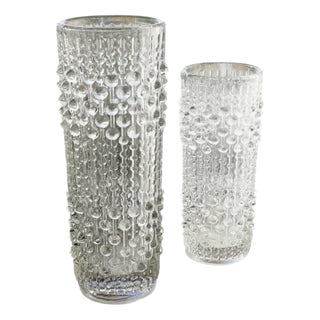 Glass Vases from Sklo Union, 1974, Set of 2 For Sale