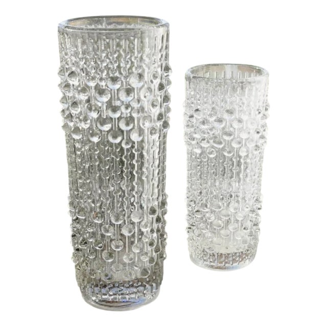 Glass Vases from Sklo Union, 1974, Set of 2 For Sale
