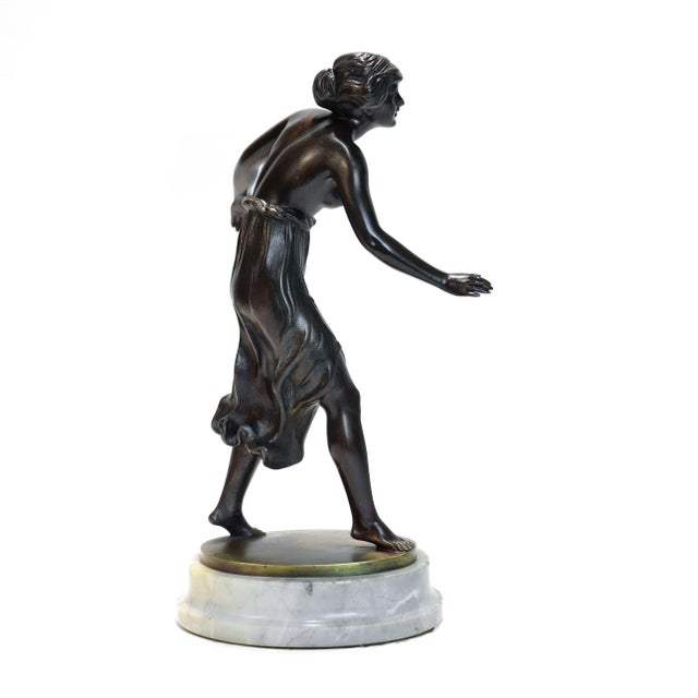 Antique C. Rochlitz "Tänzerin" (Dancer) Bronze Sculpture, Circa 1920 For Sale In Philadelphia - Image 6 of 14