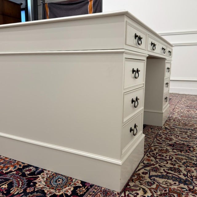Black English Classic White Partner Desk For Sale - Image 8 of 18