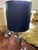 Italian Table Lamp in squere silver post and blue lamp shade. This iconic lamp combines elegant geometric shapes with a...