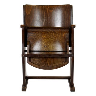 Vintage Wooden Cinema Chair, 1940s For Sale