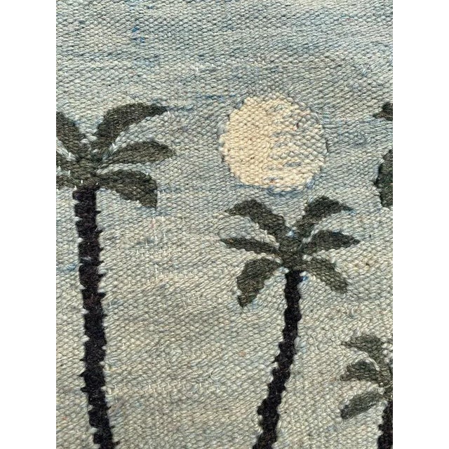 Turquoise Vintage Tunisian Native Tapestry, 1960s For Sale - Image 8 of 12