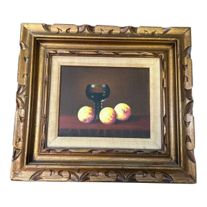 1970’s Original Still Life of Fruit and Wine on Canvas