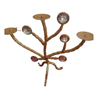 Brutalist Sculptural Candelabra, 1980s For Sale