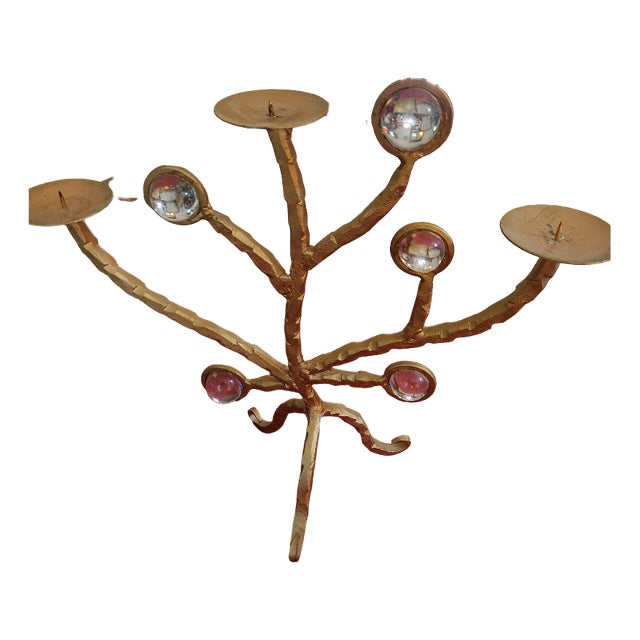 Brutalist Sculptural Candelabra, 1980s For Sale