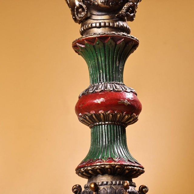 Metal Late 19th Century Gilt Copper Phurba Ritual Dagger With Stand For Sale - Image 7 of 10