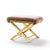 Brass Warren Lloyd for Weiman Mid Century Brass X Base Stools - Pair For Sale - Image 8 of 12