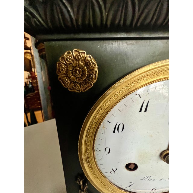 Bronze Clock with Green Patina, 1800s For Sale - Image 5 of 18