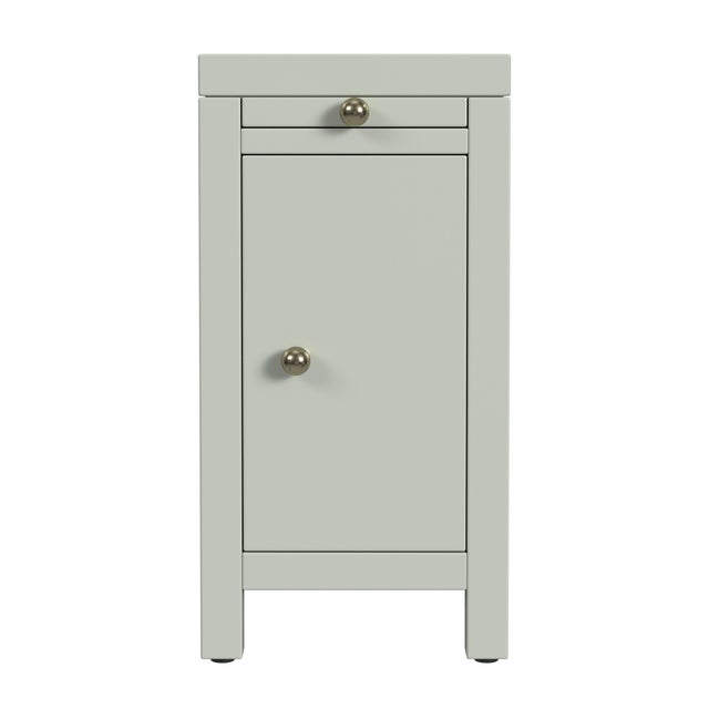 Spritely Home Accent Furniture Nora 12 in. W Rectangular Wood 1 Door Narrow End Table with Pull-Out Tray, Sage Green For Sale - Image 4 of 8