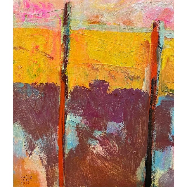 Jean Krillé’s paintings are known for their expressive use of color and dynamic, abstract forms, blending realism with...