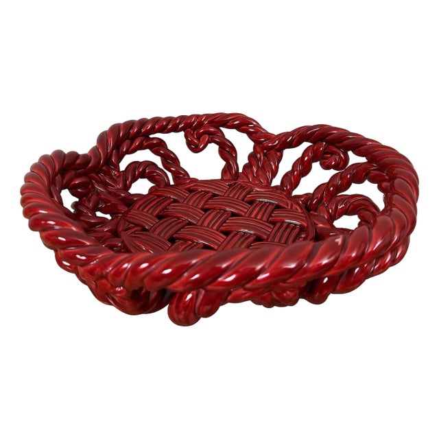 Vintage Ceramic Basket, 1960 For Sale