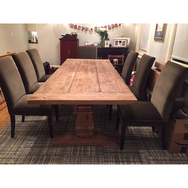 Restoration Hardware Salvaged Wood Trestle Table Chairish