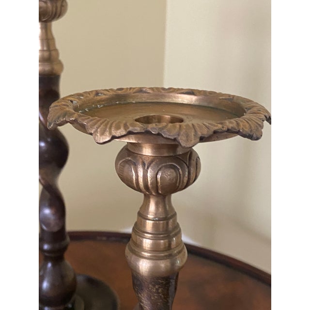 Heavy Metal Bronze with Brass Candle Holders . Set of 3 includes: Qty 1 - 13.25 inches High , 4 Inches Depth (top outside)...