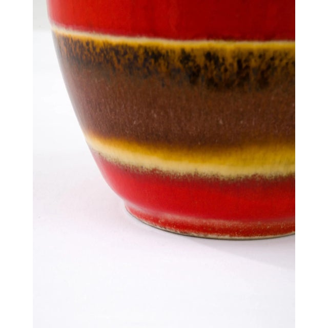 1960s Mid-Century Modern W. Germany Ceramic Jar Red & Gold For Sale - Image 10 of 10