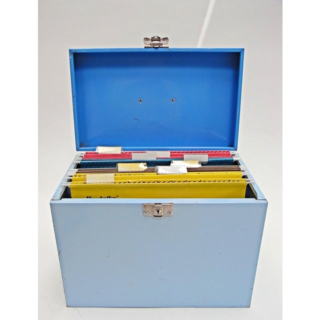 Blue Document Box in Coloured Metal Sheet For Sale - Image 4 of 6