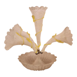Mid 20th Century Coralene Art Glass Epergne With Flour Flutes