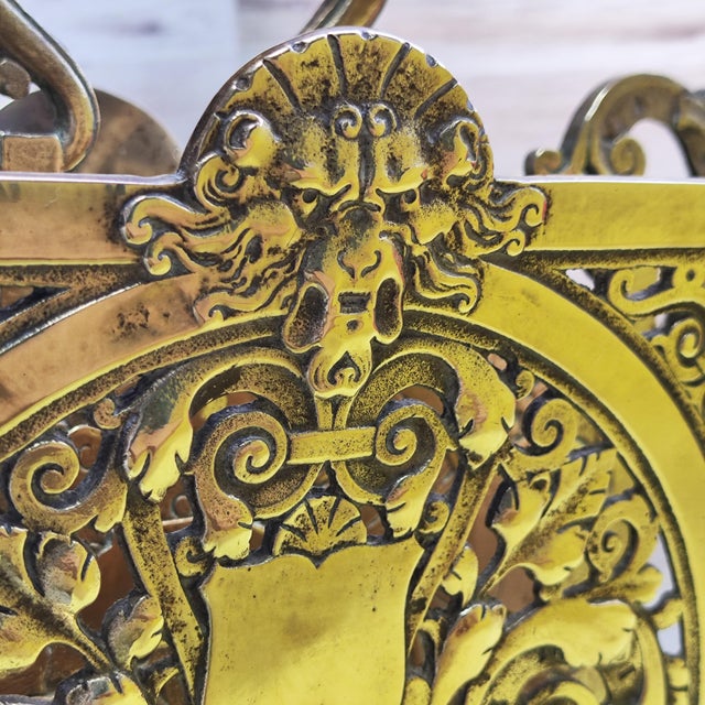 Metal Antique 19th Century German Brass Letter Rack by j.c. Giessing Neo-Renaissance For Sale - Image 7 of 9