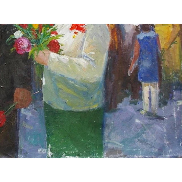 1970s Soviet Parade Oil Painting, Ukrainian Artist Valigura, 1970s Canvas Art 128-176 For Sale - Image 5 of 6