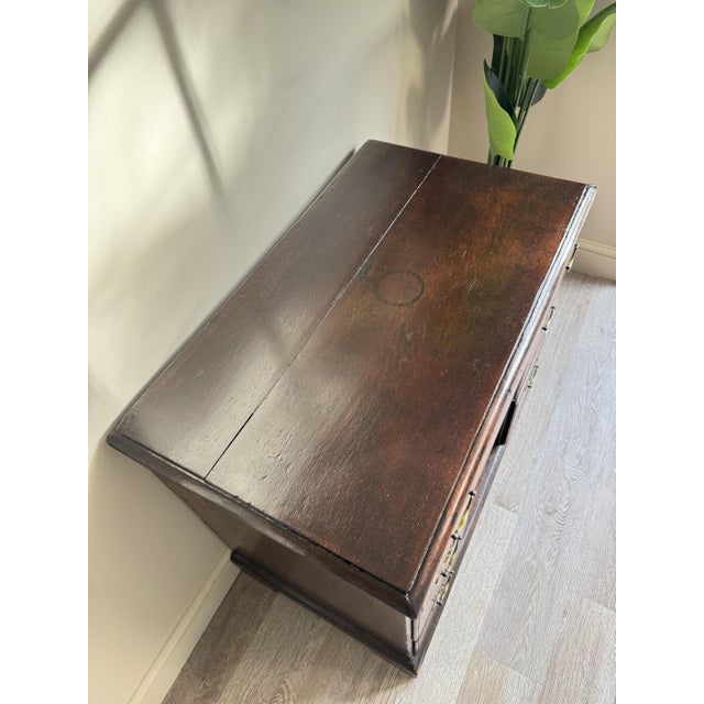 Antique 18th Century Georgian Oak Kneehole Desk Wood with Cupboard For Sale - Image 6 of 16