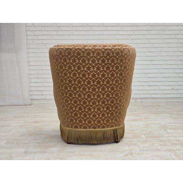 Danish Lounge Chair in Velour and Beech, 1960s For Sale - Image 9 of 15