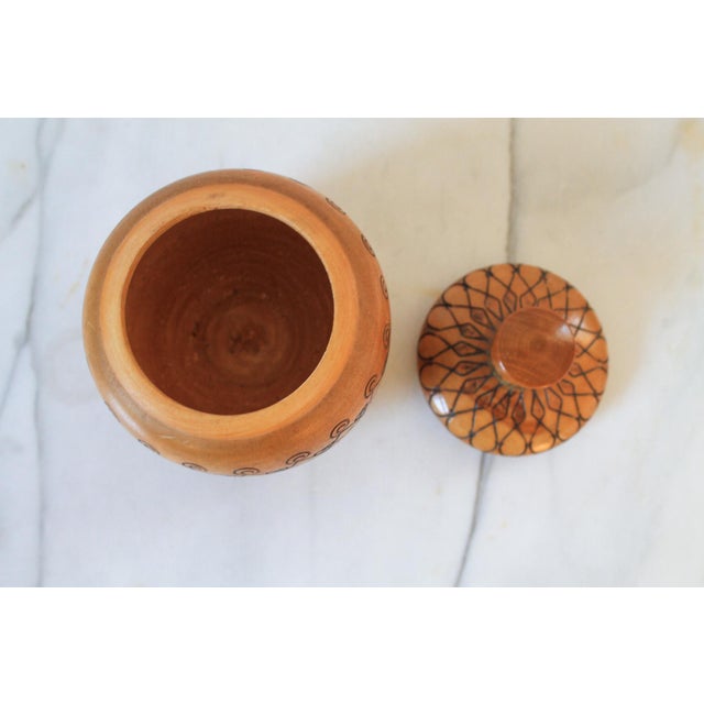 Vintage Handmade Pyrography Wood Trinket Box For Sale In Milwaukee - Image 6 of 7