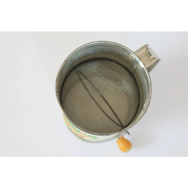 Mid 20th Century Vintage Flour Sifter W/ Floral Motif For Sale - Image 5 of 7