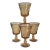 Mid 20th Century Fostoria Jamestown Amber Glass Wine Water Goblets- Set of 4 For Sale