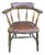 19th Century Wabi Sabi Naturally Distressed English Elm Smokers Bow Captains Armchair Signed J. C. For Sale