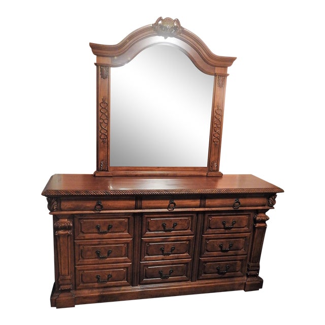 Luxury Large Cherry Dresser With Mirror Chairish