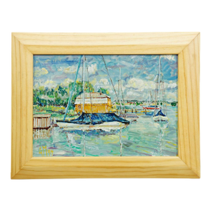 Oil Painting by Alexander Michael - Boathouse, Lake Chiemsee, 1994
