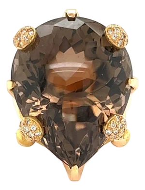 Pasquale Bruni Smoky Topaz & Diamond 18k Rose Gold Crown Cocktail Ring - Size 8