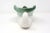 A vintage ceramic vase or planter by Regal Pottery, with a horn or cornucopia -shaped form, and green over white glaze....