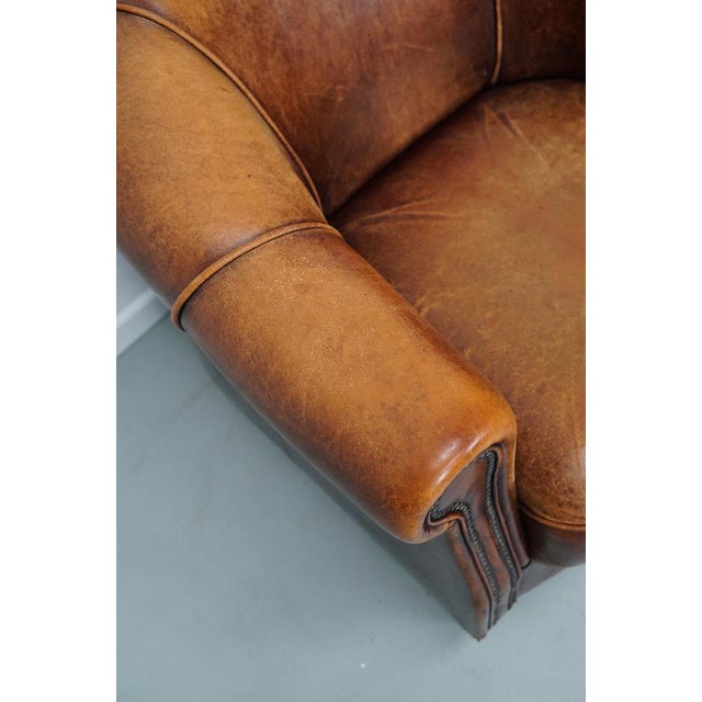 Vintage Dutch Cognac Leather Club Chair For Sale - Image 6 of 18