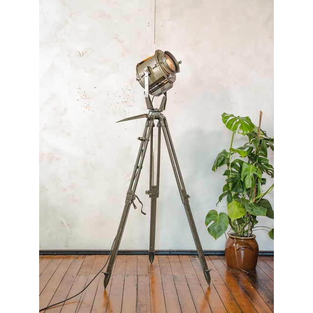 Wood Industrial Theater Spotlight Floor Lamp from ADB, Belgium, 1960s For Sale - Image 7 of 15