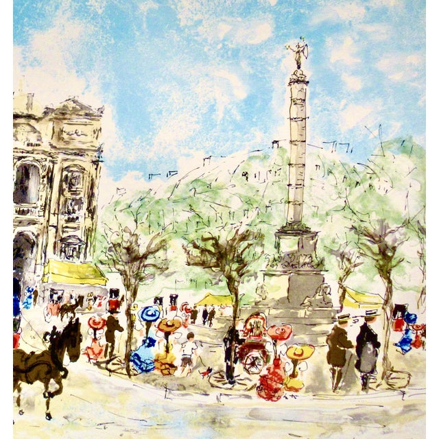Urbain Huchet Paris, Le Chatelet C. 1980 Reproduction Print For Sale - Image 4 of 6