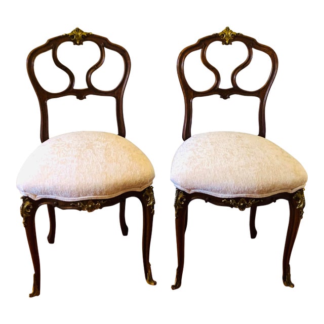 Antique Louis XVI French Walnut Side Chairs - a Pair For Sale