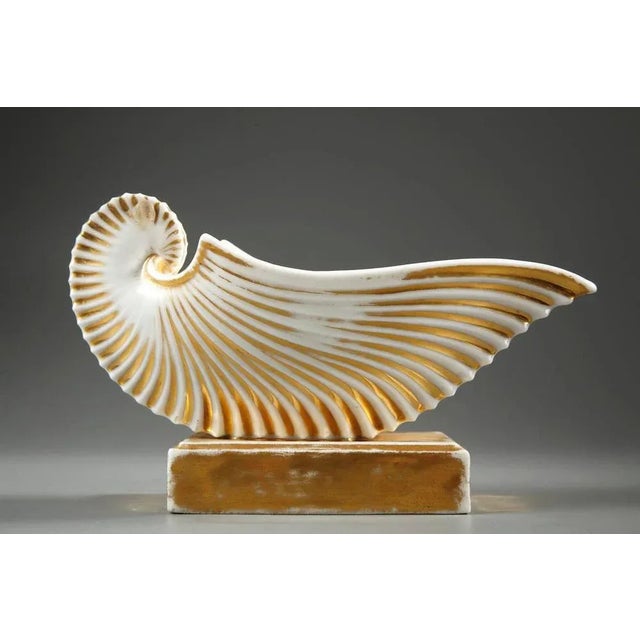 19th-Century Shell-Shaped White Porcelain Inkwell For Sale - Image 4 of 9