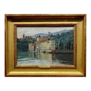 Anna Richards Brewster -1930s View of San Michele DI Pagana in Rapallo Italy - Oil Painting