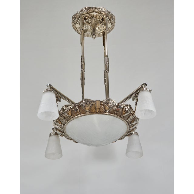 Art Deco French Art Deco Chandelier by Petitot & Muller Freres 1930 France For Sale - Image 3 of 15