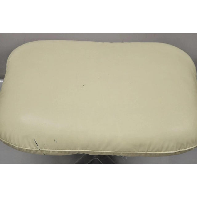 Directional Vintage Directional Mid Century Modern Tubular Aluminum Base Swivel Ottoman For Sale - Image 4 of 12