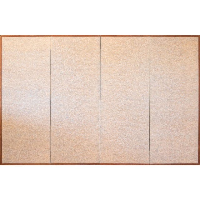 1960s Large Shōwa Era Japanese Silk Byobu Screen "Flycatcher and Sakura" For Sale - Image 17 of 18