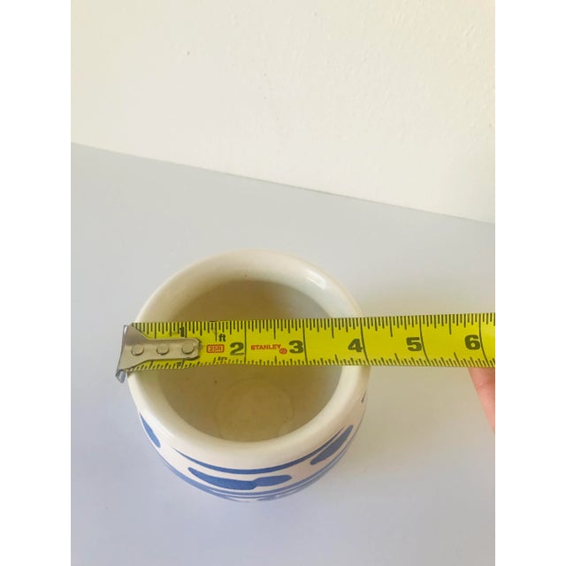 Vintage Blue and White Ceramic Cachepot For Sale - Image 4 of 4