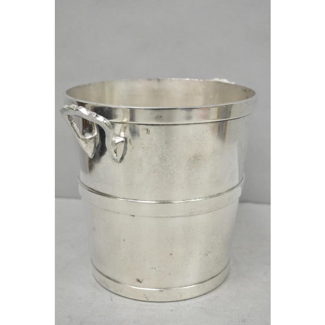 Vintage Mid Century Modern Nickel Silver Plated "Room Service" Champagne Bucket For Sale - Image 4 of 15