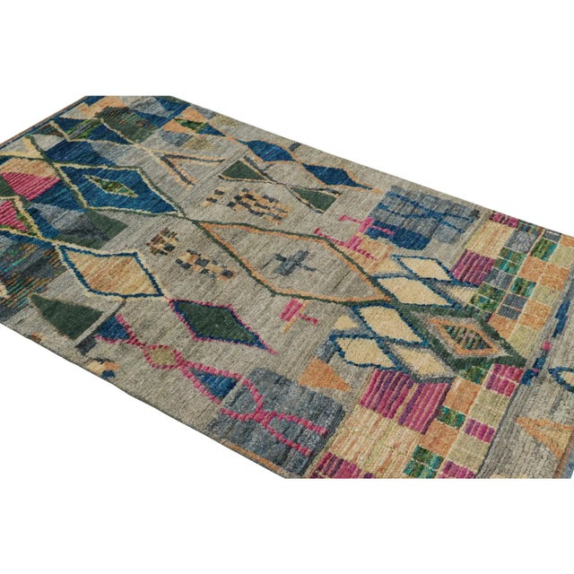 Rug & Kilim Rug & Kilim’s Contemporary Moroccan Style Rug With Polychromatic Geometric Patterns For Sale - Image 4 of 7