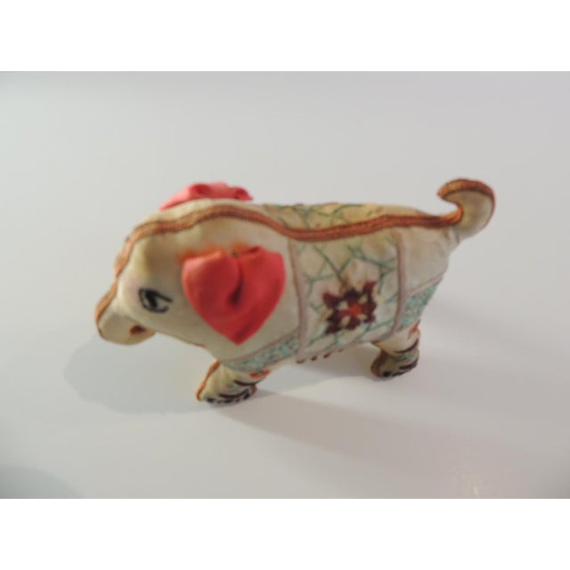 1980s Vintage Patchwork Hand Made Elephant Textile Toy From India For Sale - Image 5 of 6